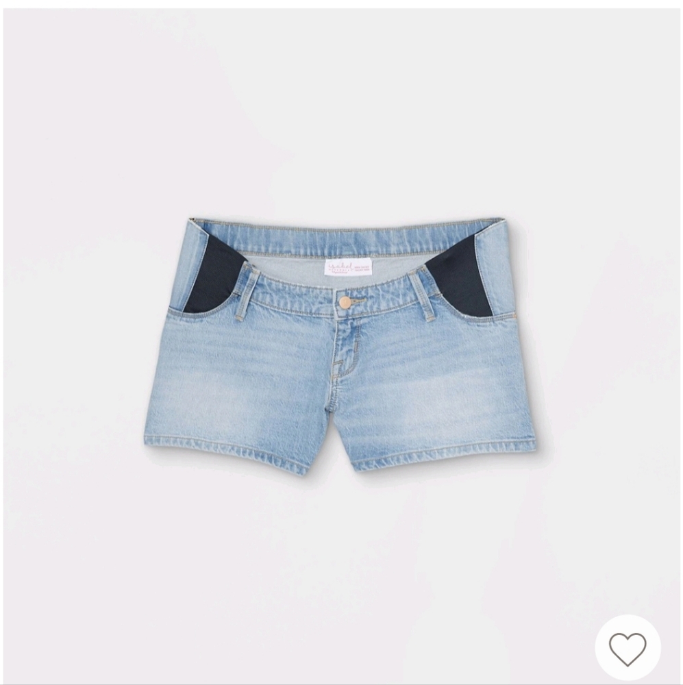 Side Panel Midi Maternity Jean Shorts